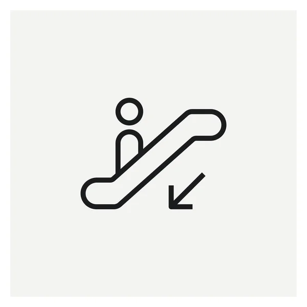 Rolltreppe Nach Unten Symbol Zeichen Vektor — Stockvektor