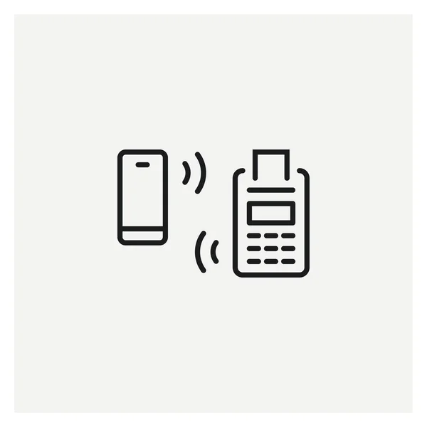 Telefoon Cashbox Nfc Pictogram Vector — Stockvector