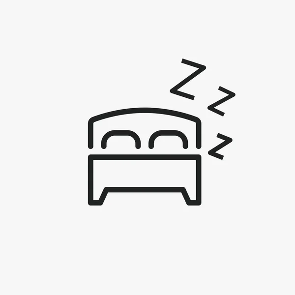 Cama Sueño Vector Signo Icono — Vector de stock