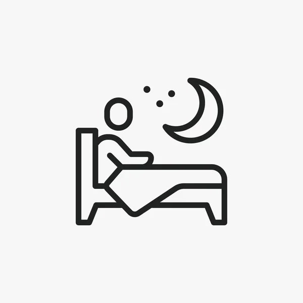 Human Wake Night Vector Sign Icon — Vector de stoc