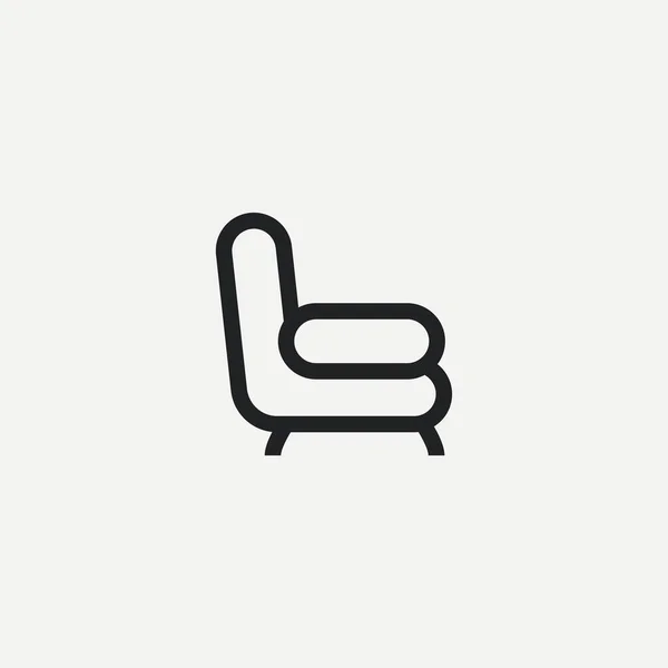 Armchair Seat Furniture Icon Vector — Stock Vector