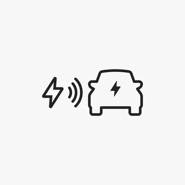 ワイヤレス充電電気自動車のベクトル記号のアイコン — ストックベクタ