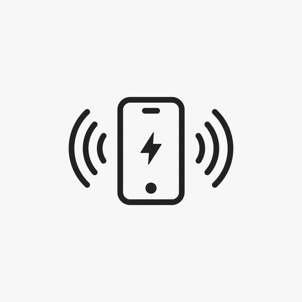 Wireless Charge Phone Icona Segno Vettoriale — Vettoriale Stock
