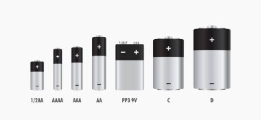  Alkaline Batteries Voltage vector illustration clipart