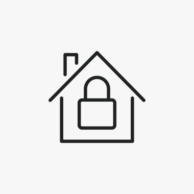 Ev Kilidi Güvenlik vektör simgesi simgesi