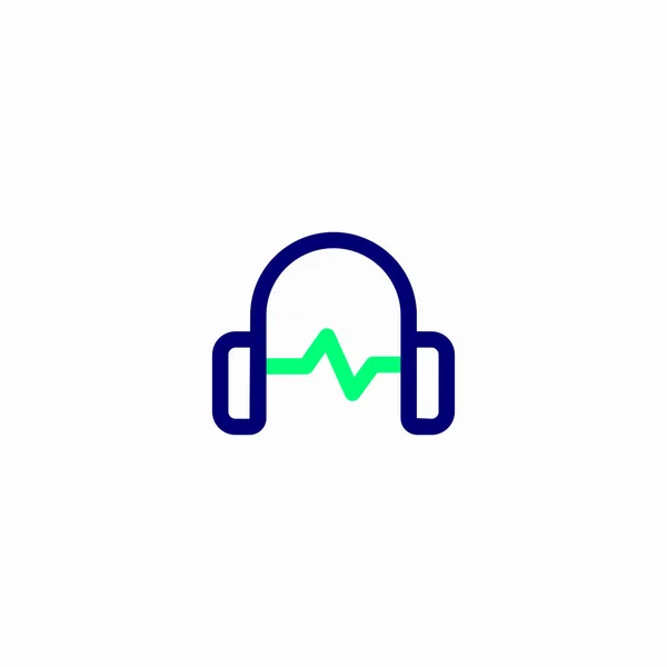 Wireless Headphones Music Audio Icon — Stockový vektor