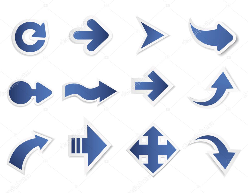 Different shapes arrow vector