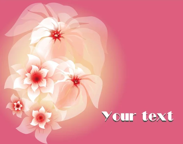 Pink Flowers Vector Background — Stock Vector