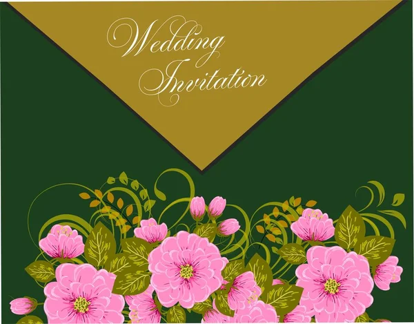 Wedding Invitations Emerald Green — Stockvektor