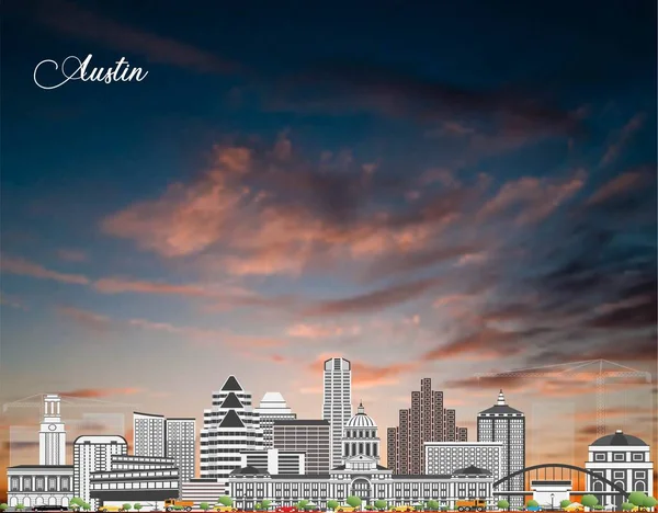 Vecteurs Paysage Urbain Austin — Image vectorielle