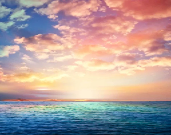 Ροζ Ουρανός Και Θάλασσα Φόντο — Διανυσματικό Αρχείο