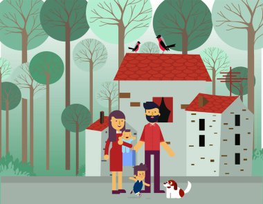 Aile Çizimi Ebeveynleri Çocuk Yuvası Simgeleri