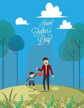 Baba ve çocuk birlikte vakit geçiriyorlar.