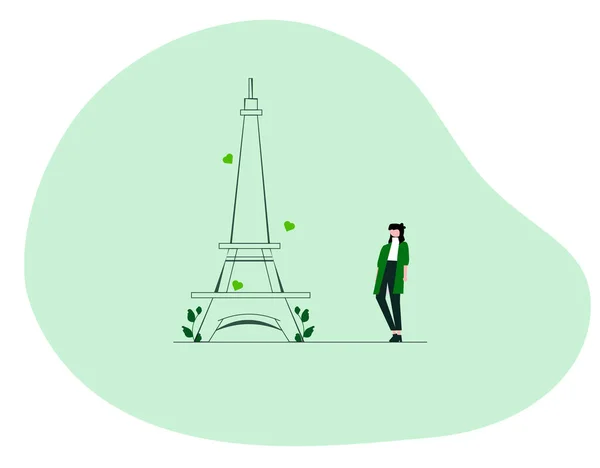 Conception Plate Emblématique Tour Eiffel — Image vectorielle