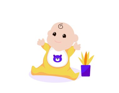Düz Tasarım Tek Bebek Simgesi
