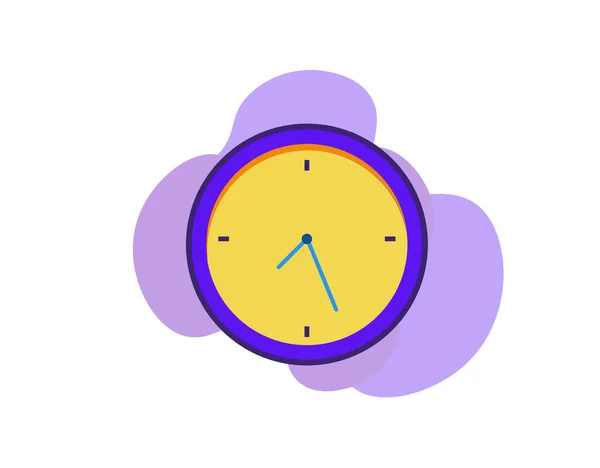 Icono Reloj Diseño Tiempo Ilustración Plana — Archivo Imágenes Vectoriales