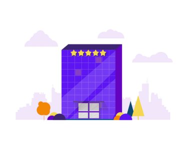 Düz dizayn, lüks otel binası.