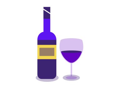 Şarap Şişesi ve Cam Düz Tasarım