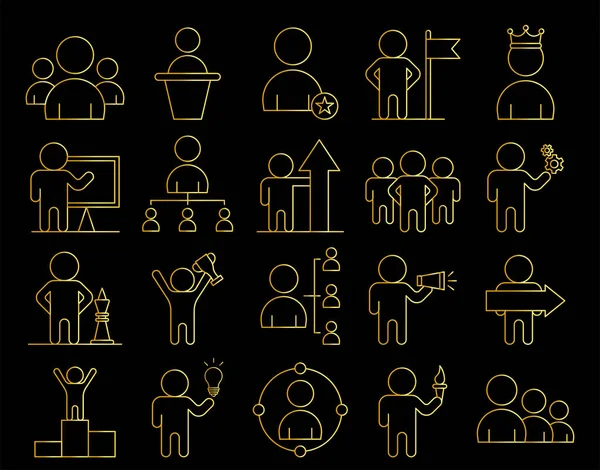 Set Gold Leader Icons — Stock Vector