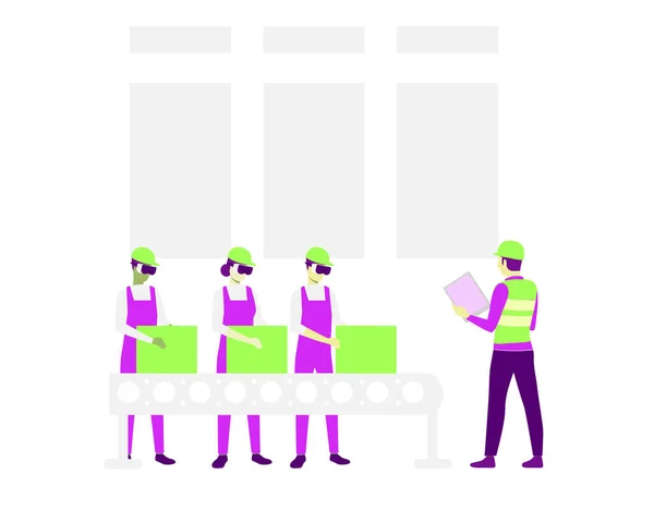 Collar Workforce Flat Design — Image vectorielle