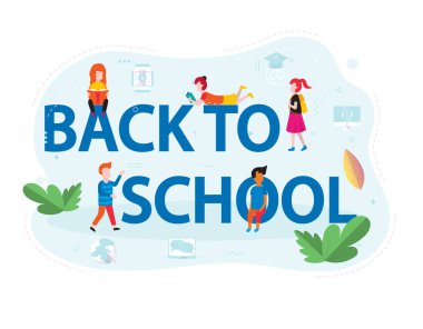 Okul arkaplan vektör illüstrasyonuna