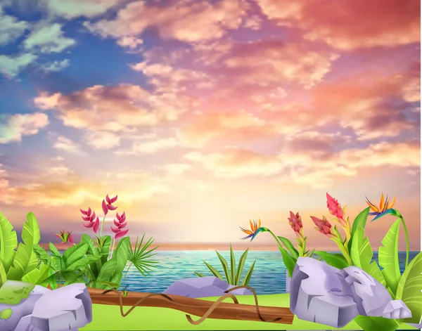 jungle seamless border green tropical forest