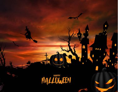 Hills sahne öğleden sonra Halloween kabaklar