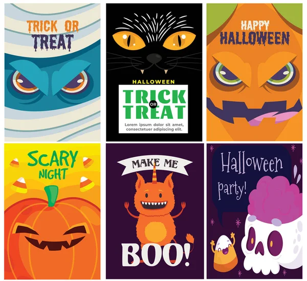 Design Plat Collection Cartes Halloween — Image vectorielle