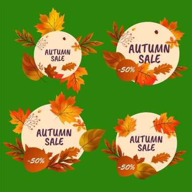 Sonbahar satışı için Parlak afişi ayarla