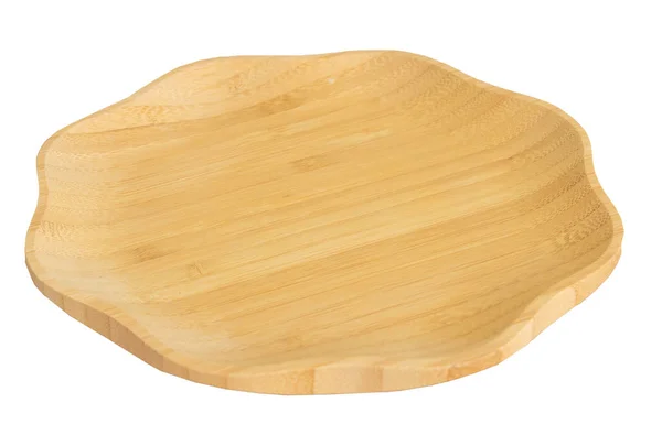 Une plaque de bois en bambou - Isolé sur fond blanc — Photo