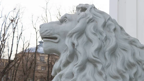 市内のライオンの形をした建築像 — ストック写真