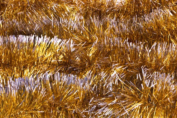 Closeup Tiro Ouropel Natal Dourado Texturizado — Fotografia de Stock