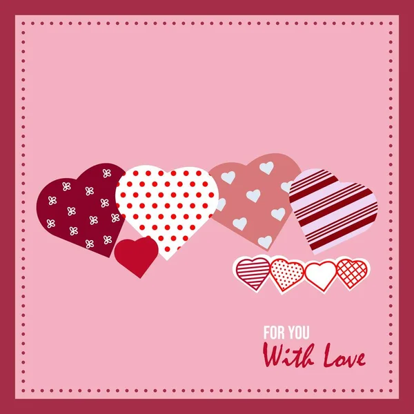 愛する人のための挨拶カード このベクトルはバレンタインデーに使用するのに適しています — ストックベクタ