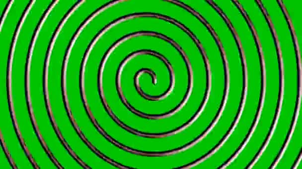 Roterende Spiraal Een Groene Achtergrond Magische Abstracte Achtergrond Animatie — Stockvideo