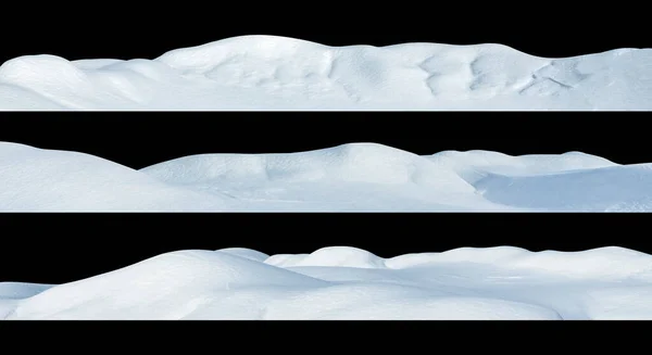 Snow Drifts Black Isolated Background Snowy Landscape Hills North Three — Fotografie, imagine de stoc