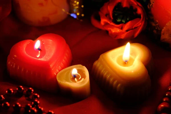 Fortune Telling Candles Fire Ring Russian Fortune Telling Love Christmas — стоковое фото