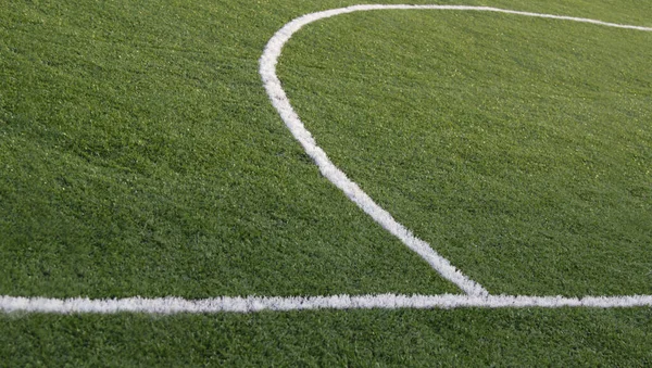 Campo Futebol Com Gramado Verde Piso Esportes Para Jogar Livre — Fotografia de Stock