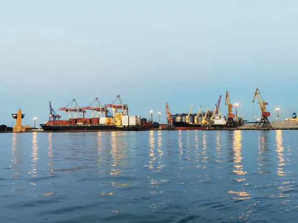 Oekraïne Odessa Juli 2019 Schepen Containerschepen Haven Logistiek Vervoer Lossen — Stockfoto