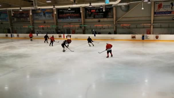 Oekraïne Dnipro December 2021 Een Groep Mannen Speelt Hockey Teamtraining — Stockvideo