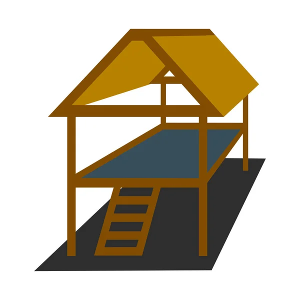 Gazebo Madera Icono Vector Ilustración Plana Gazebo Madera Para Jardín — Vector de stock