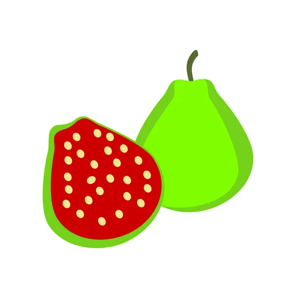 Vector Ilustrație Guava Izolat Fundal Alb — Vector de stoc