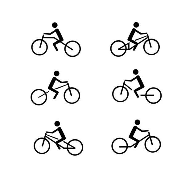 Kerékpár Vektor Ikon Készlet Kerékpár Típus Vektor Ikon Illusztráció — Stock Vector
