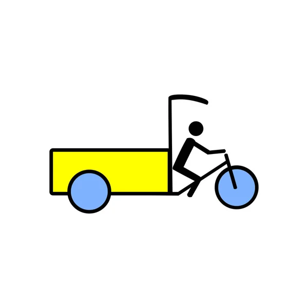 Becak Rickshaw Cart Transportation Vector Icon — 图库矢量图片