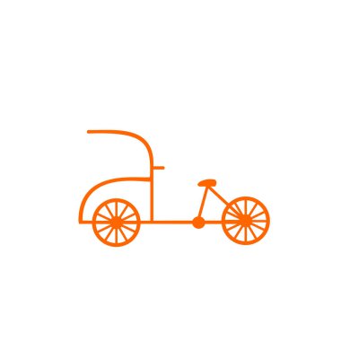 Becak, beyaz arkaplanda çekçek vektör simgesi. 