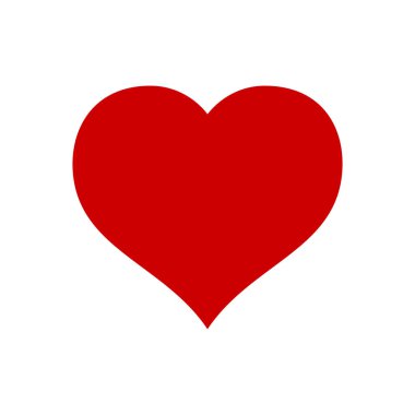 Beyaz arkaplanda kalp ikonu vektör illüstrasyonu.