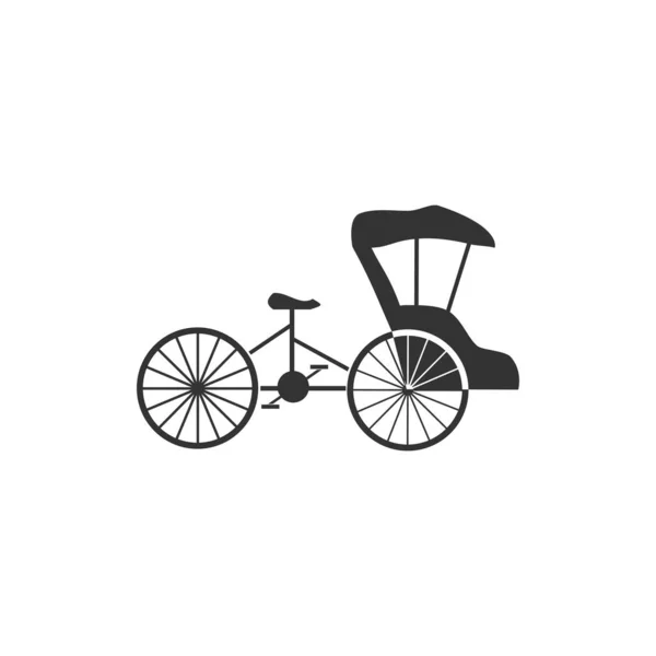 Becak Rickshaw Transportation Vector Icon — 图库矢量图片