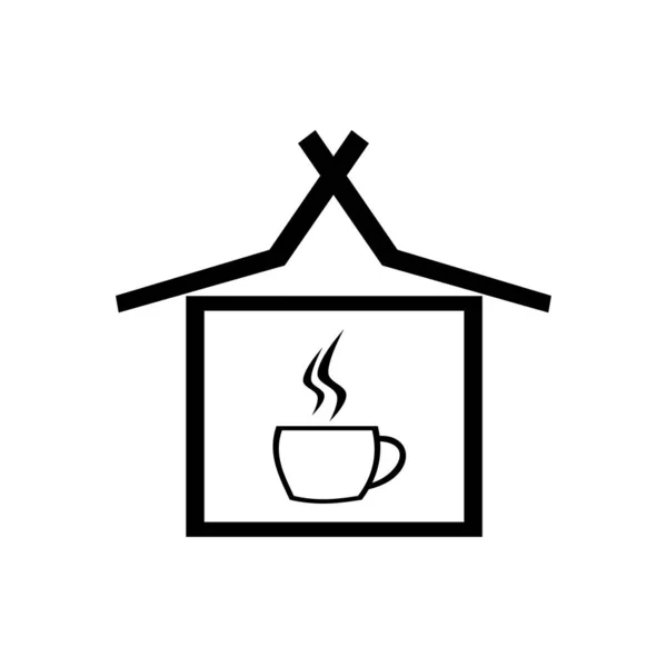 Cafetería Café Icono Vectores Techo Casa Con Estilo Julang Ngapak — Vector de stock