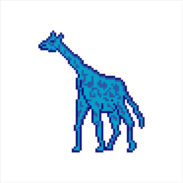 Girafe Avec Pixel Art Sur Fond Blanc — Image vectorielle