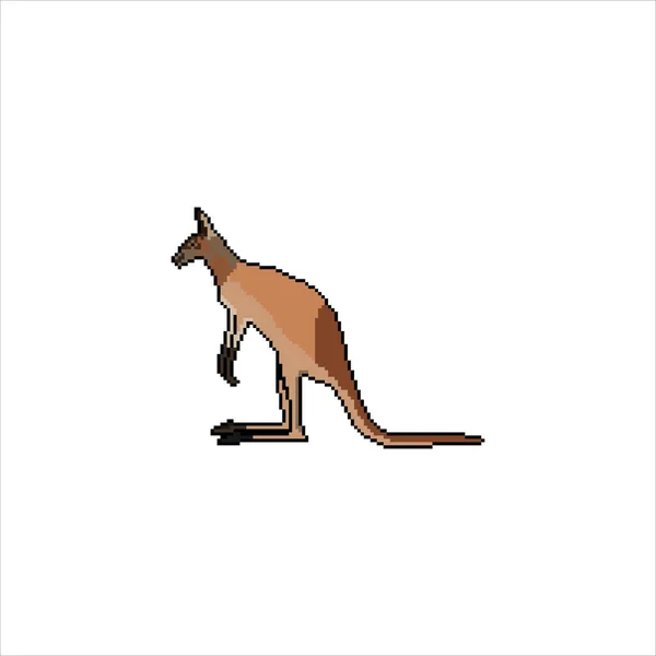 Vector Illustration Pixel Art Kangaroo — Stock Vector