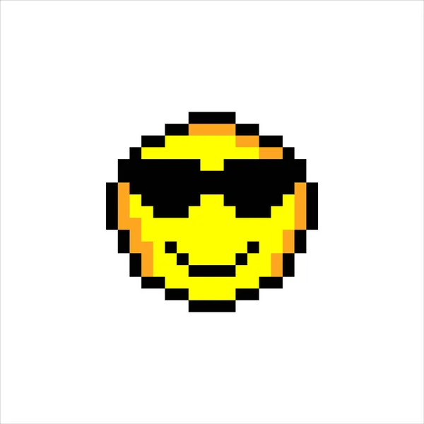 Emoji Vagy Emotikon Arc Ikon Pixel Művészetben Vektorillusztráció — Stock Vector